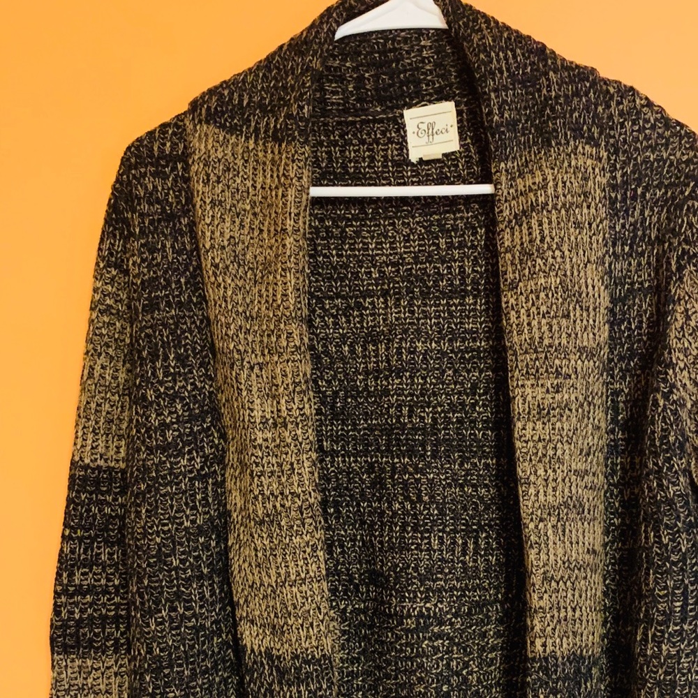 Size M open cardigan Black Brown
